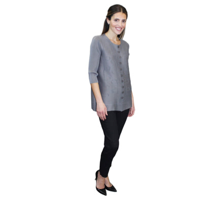 Button Crinkle Jacket - JK862 Gray